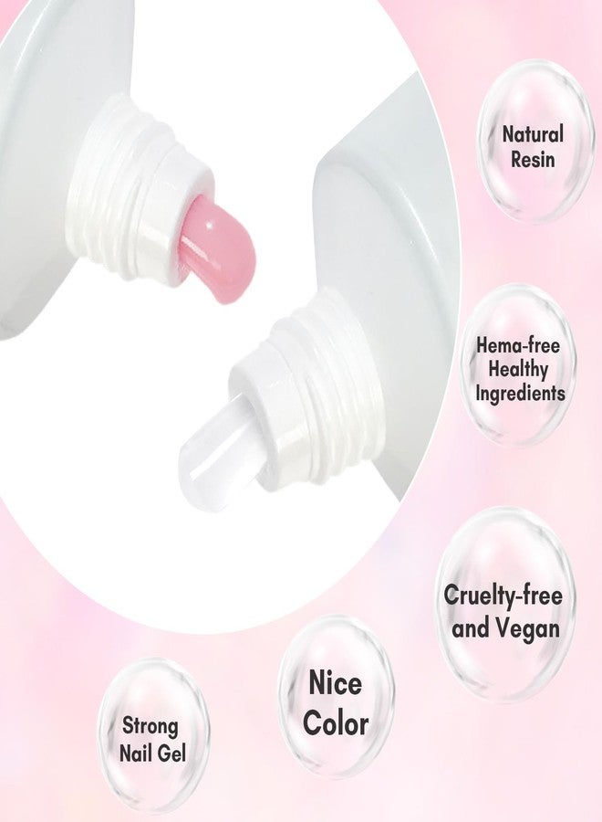 Makartt Poly Nail Gel Kit, 2PCs 50ML Clear & Nature Pink Colors, Large Capacity Poly Extension Nail Gel Kit, Strong Builder for Extension, 3D Diy Hard Gels Manicures Home Salon - Image 4